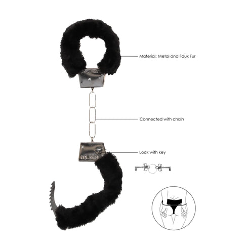 Ouch! Beginner's Furry Handcuffs Black